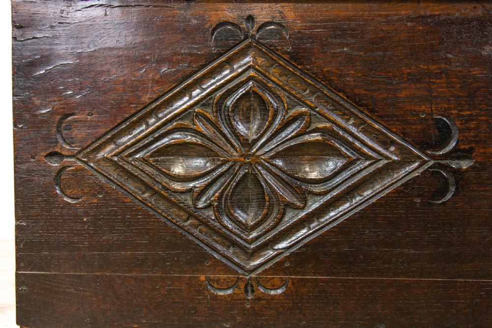 Antique Oak Plank Coffer View V