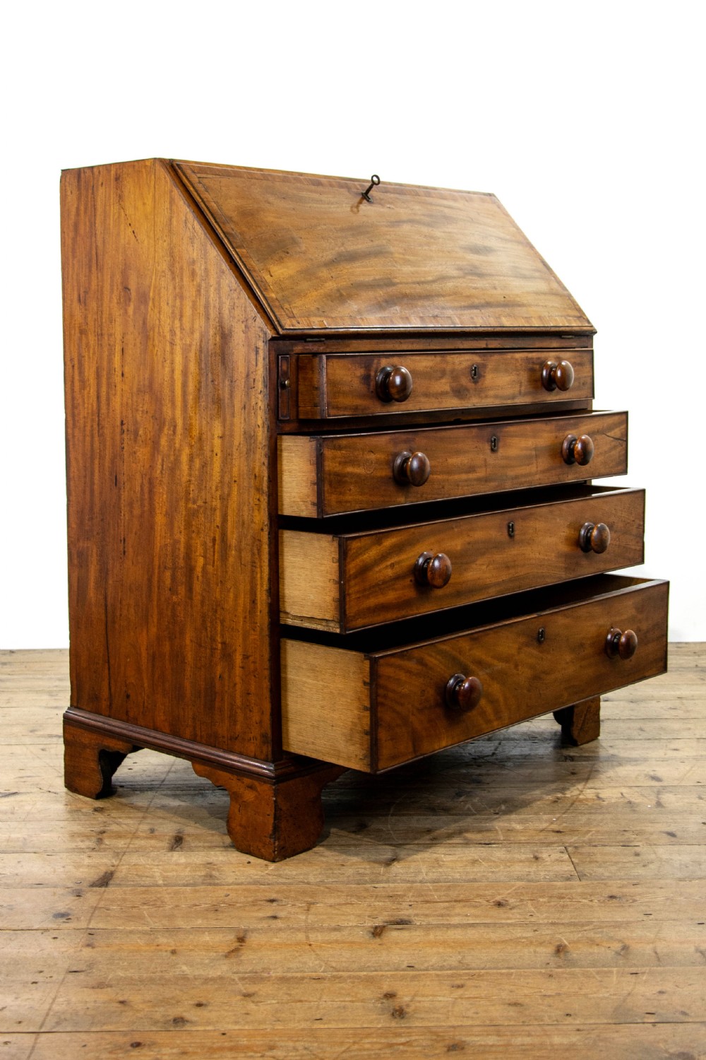 Antique George III Mahogany Bureau View V