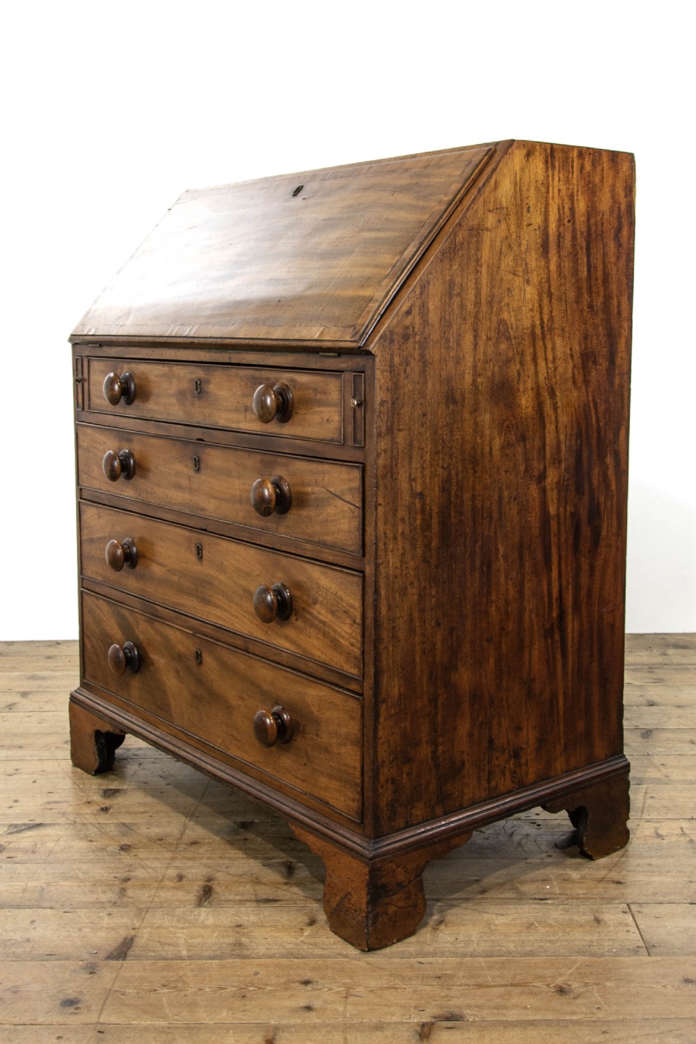 Antique George III Mahogany Bureau View XII
