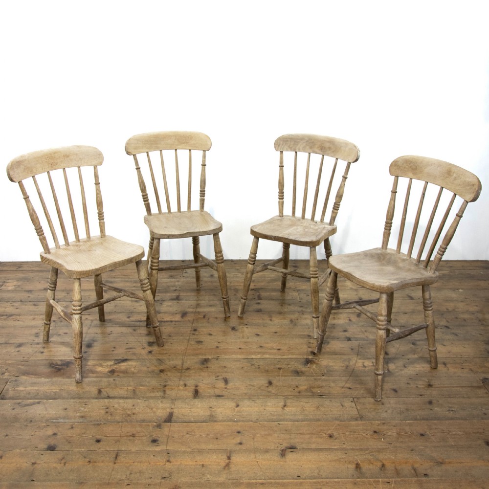 Set of Four Antique Farmhouse Kitchen Chairs