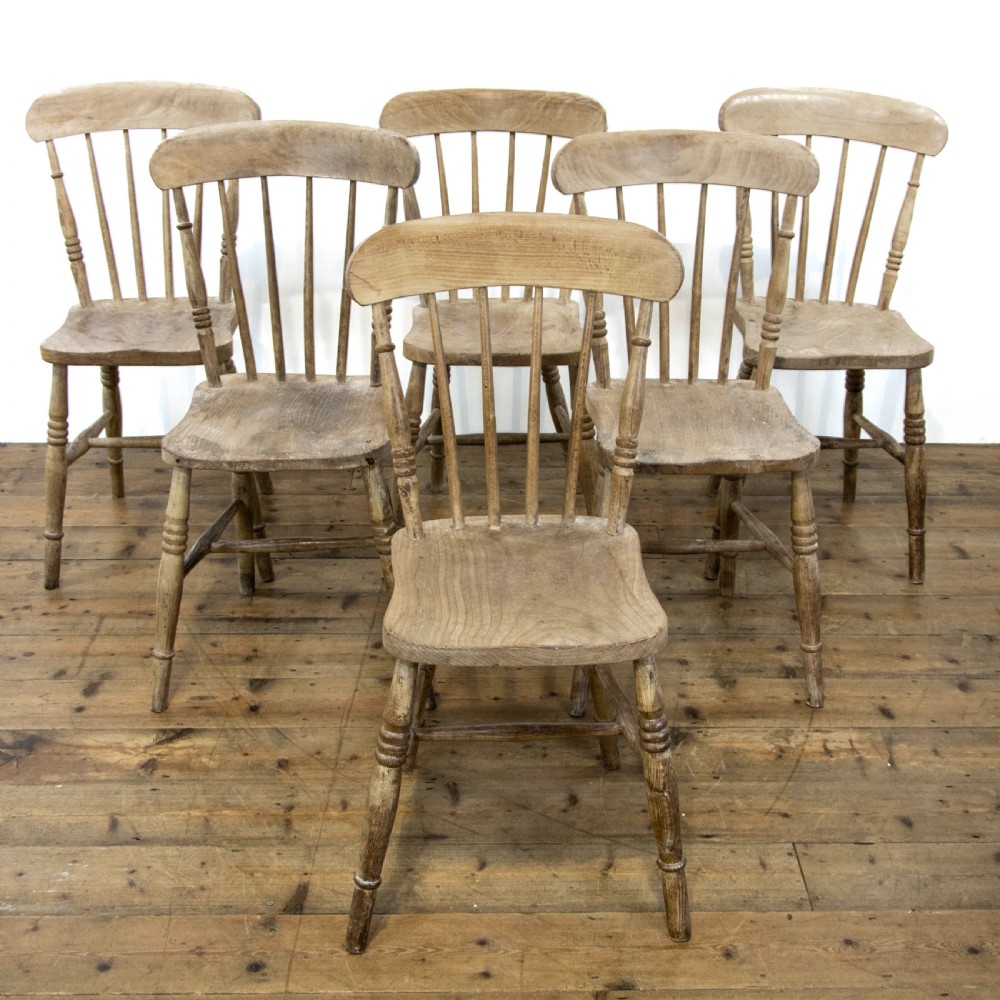 Set of Six Antique Farmhouse Kitchen Chairs