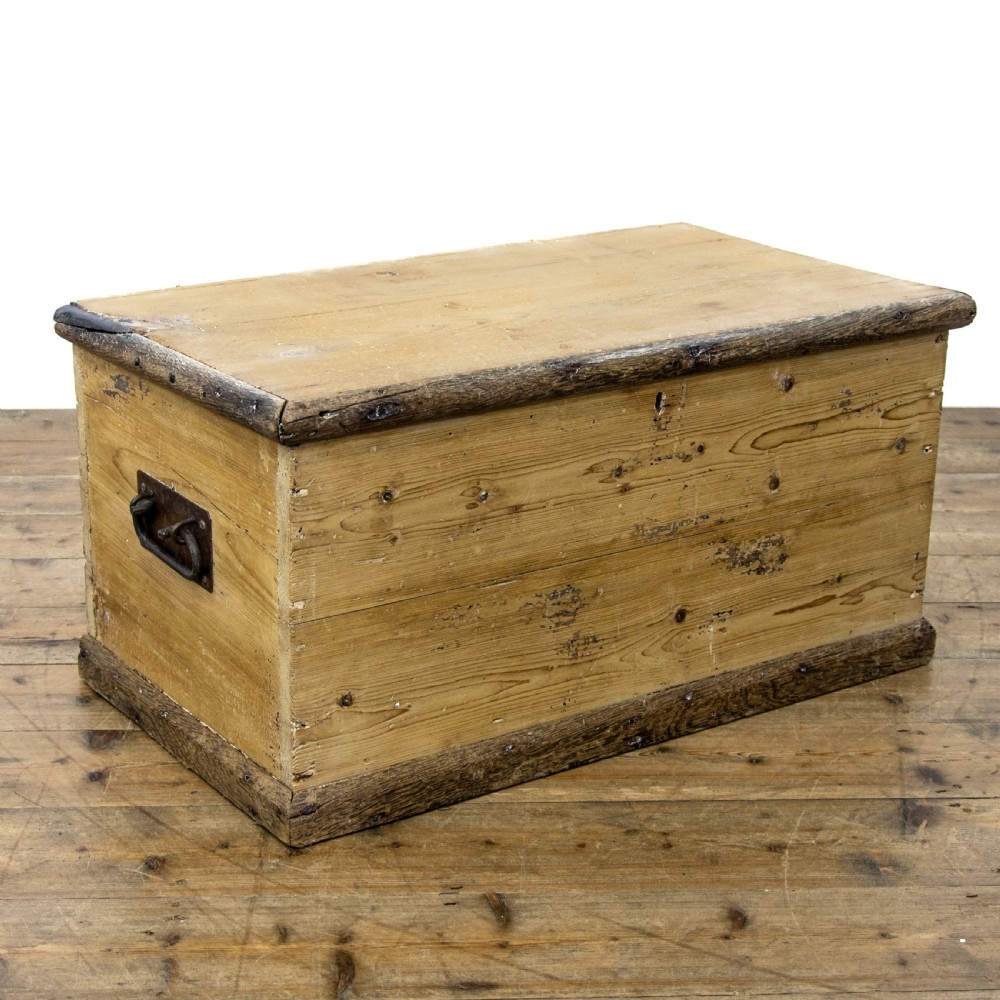 Small Rustic Antique Pine Blanket Box