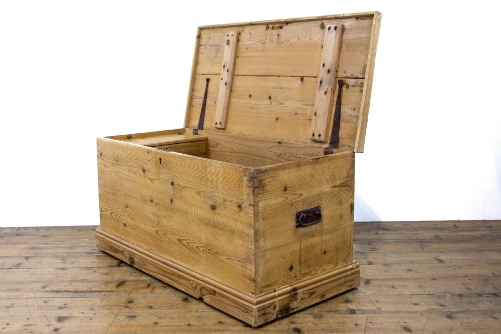 Antique Pine Blanket Box or Trunk View VIII