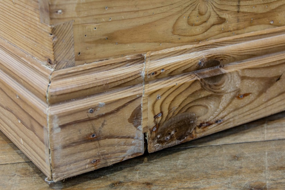 Antique Pine Blanket Box or Trunk View XI