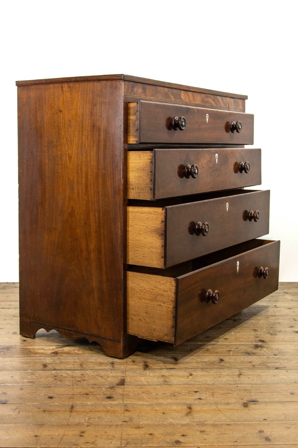 Antique Inlaid Mahogany Chest of Drawers View VI
