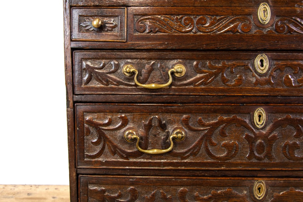 Antique Carved Oak Bureau View II