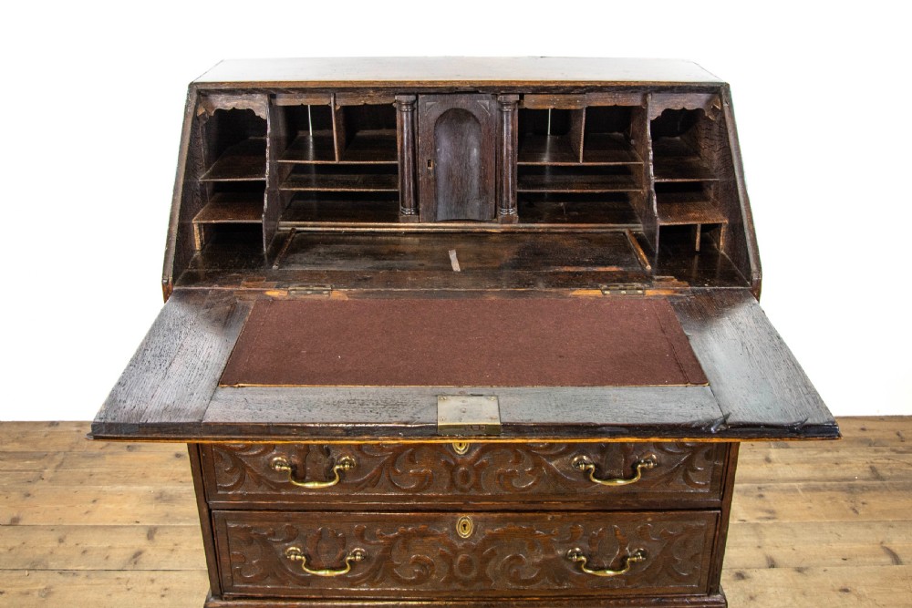Antique Carved Oak Bureau View IV