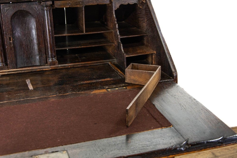 Antique Carved Oak Bureau View V