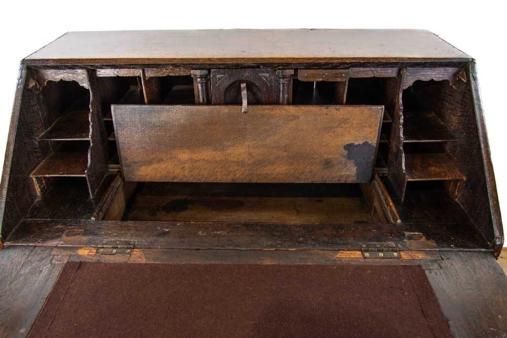 Antique Carved Oak Bureau View VI