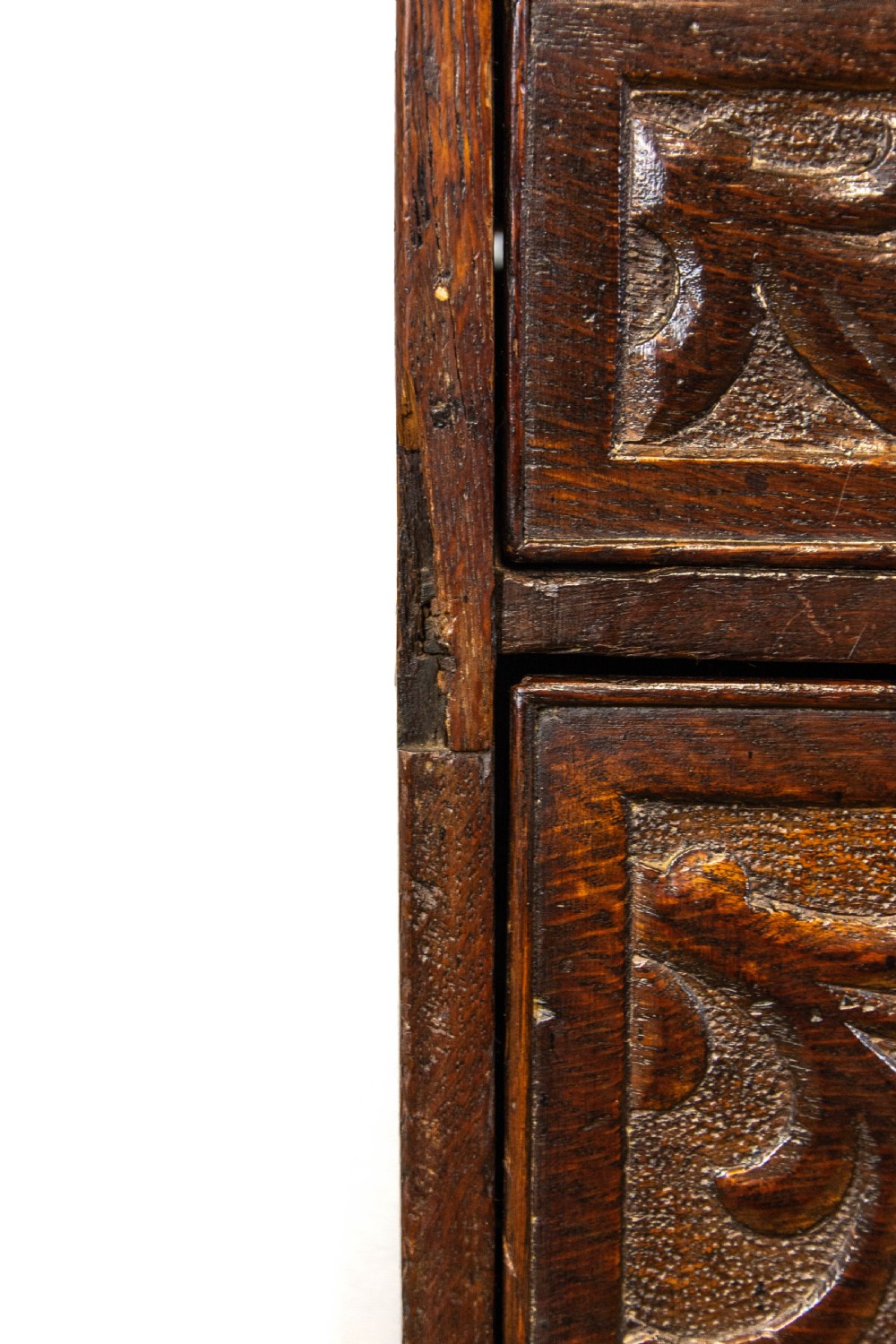 Antique Carved Oak Bureau View IX