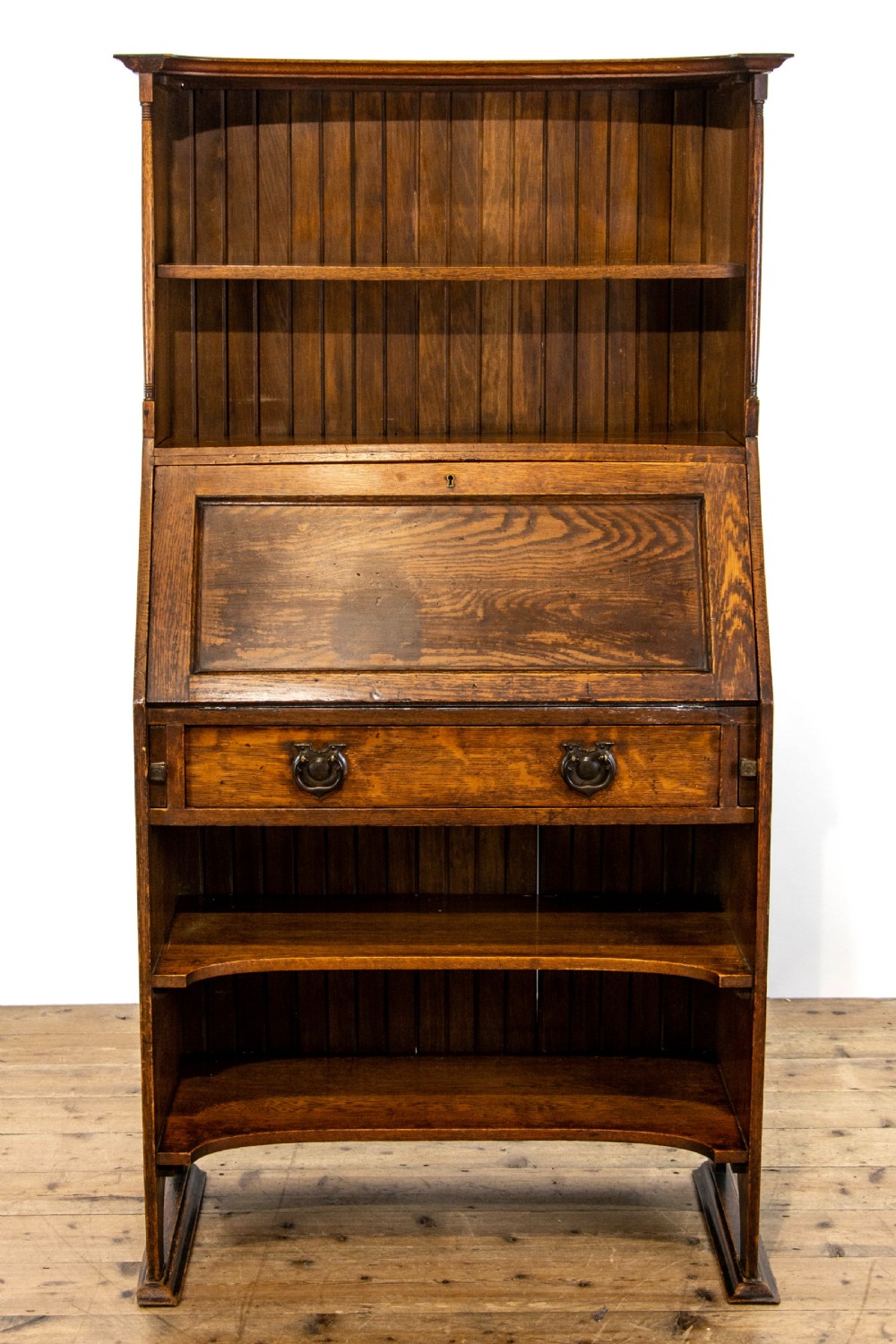 Arts and Crafts Oak Bookcase Bureau View III