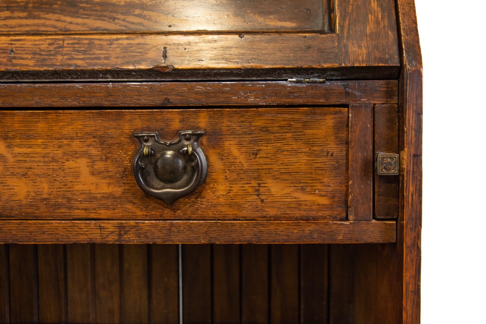 Arts and Crafts Oak Bookcase Bureau View IV