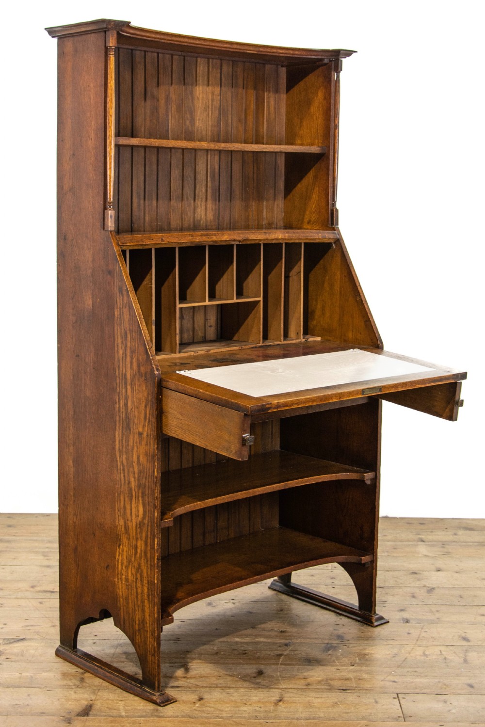 Arts and Crafts Oak Bookcase Bureau View VII