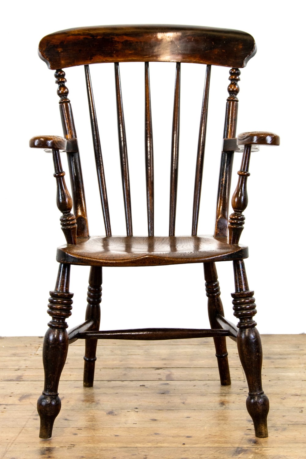 Antique Ash and Elm Windsor Armchair View V
