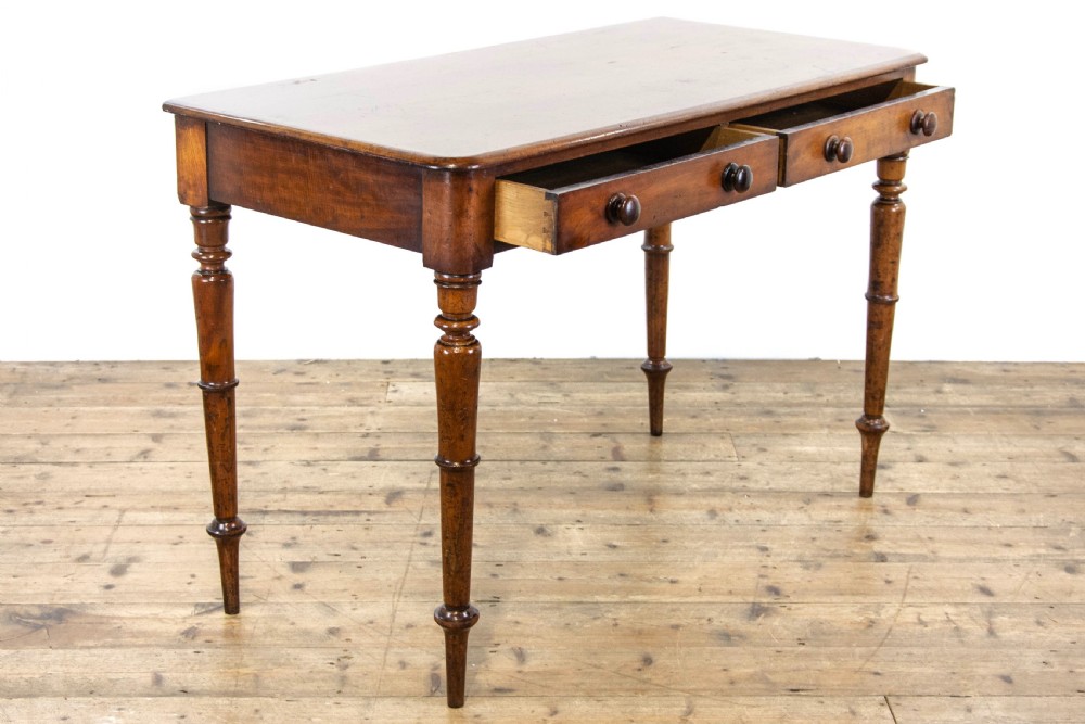Antique Mahogany Side Table with Drawers View III