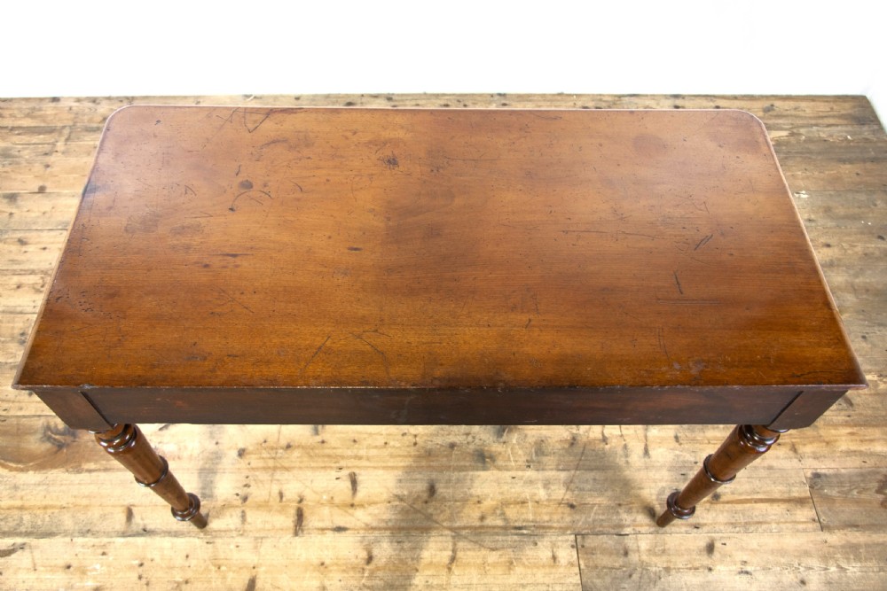 Antique Mahogany Side Table with Drawers View VIII