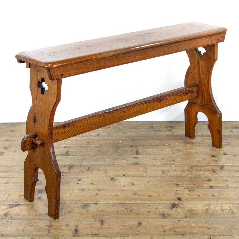 Antique Pitch Pine Organ Bench 