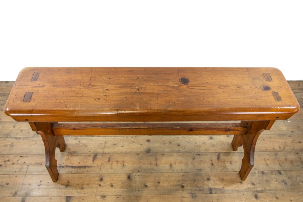 Antique Pitch Pine Organ Bench  View V