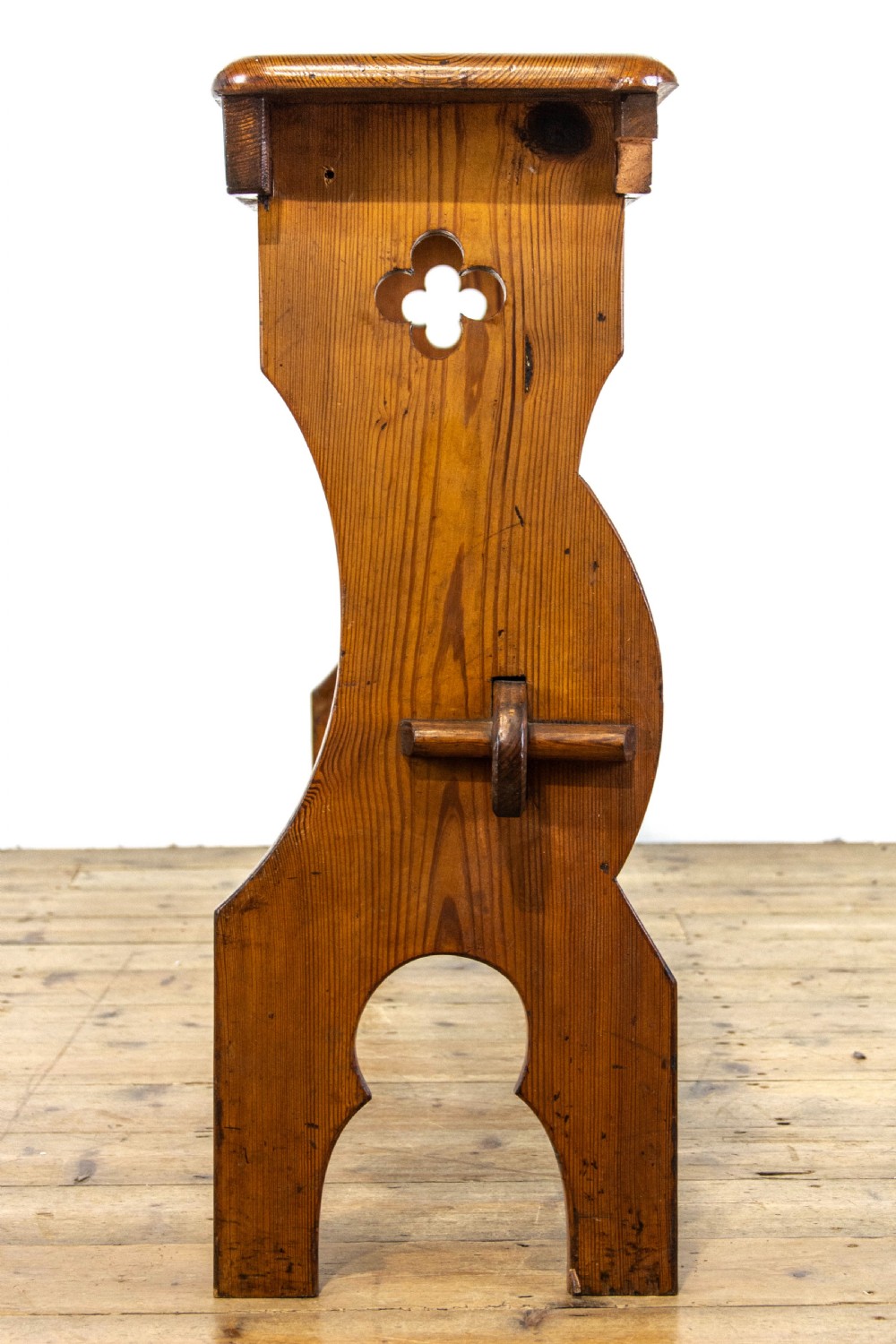 Antique Pitch Pine Organ Bench  View VII