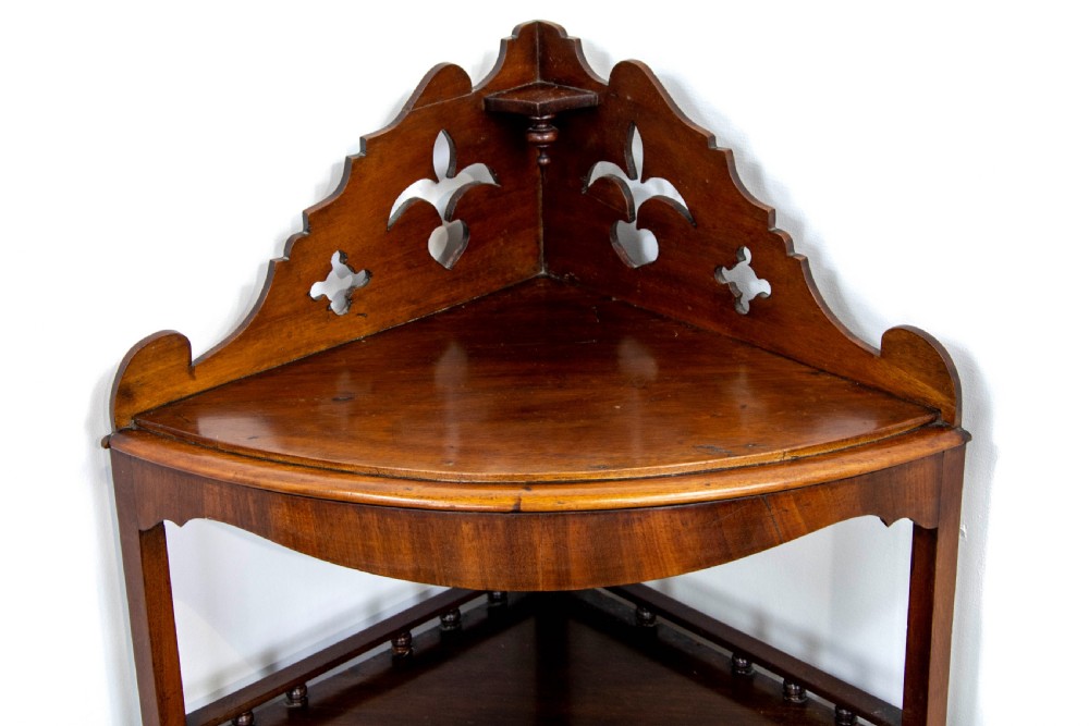 Antique Mahogany Corner Washstand View II