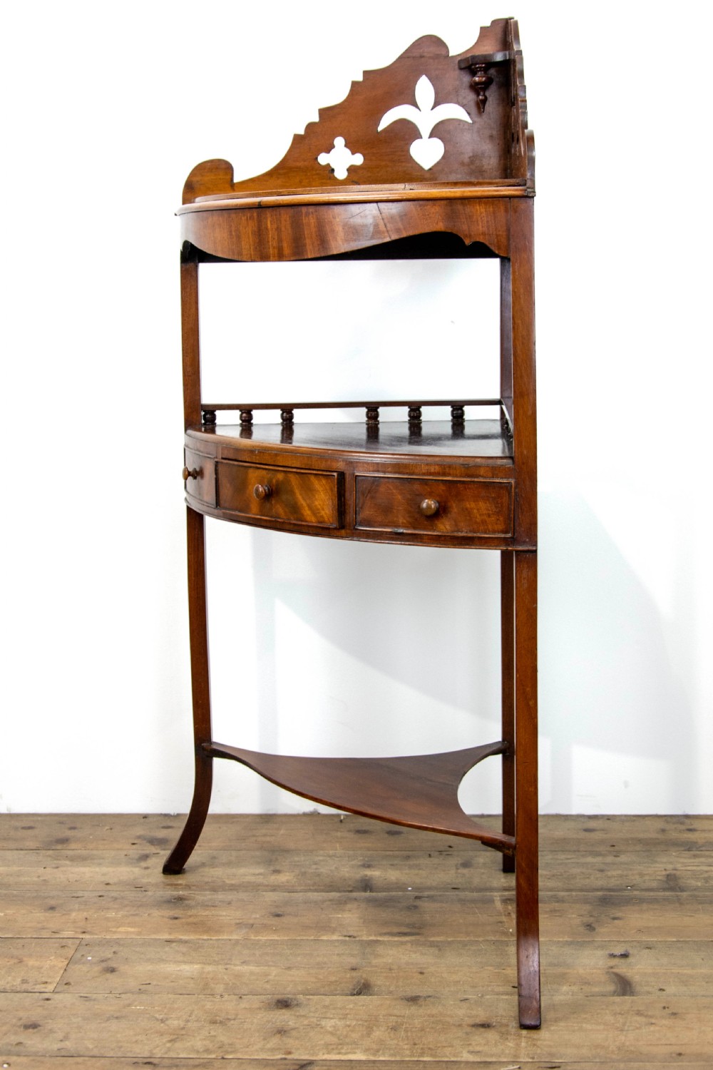 Antique Mahogany Corner Washstand View V