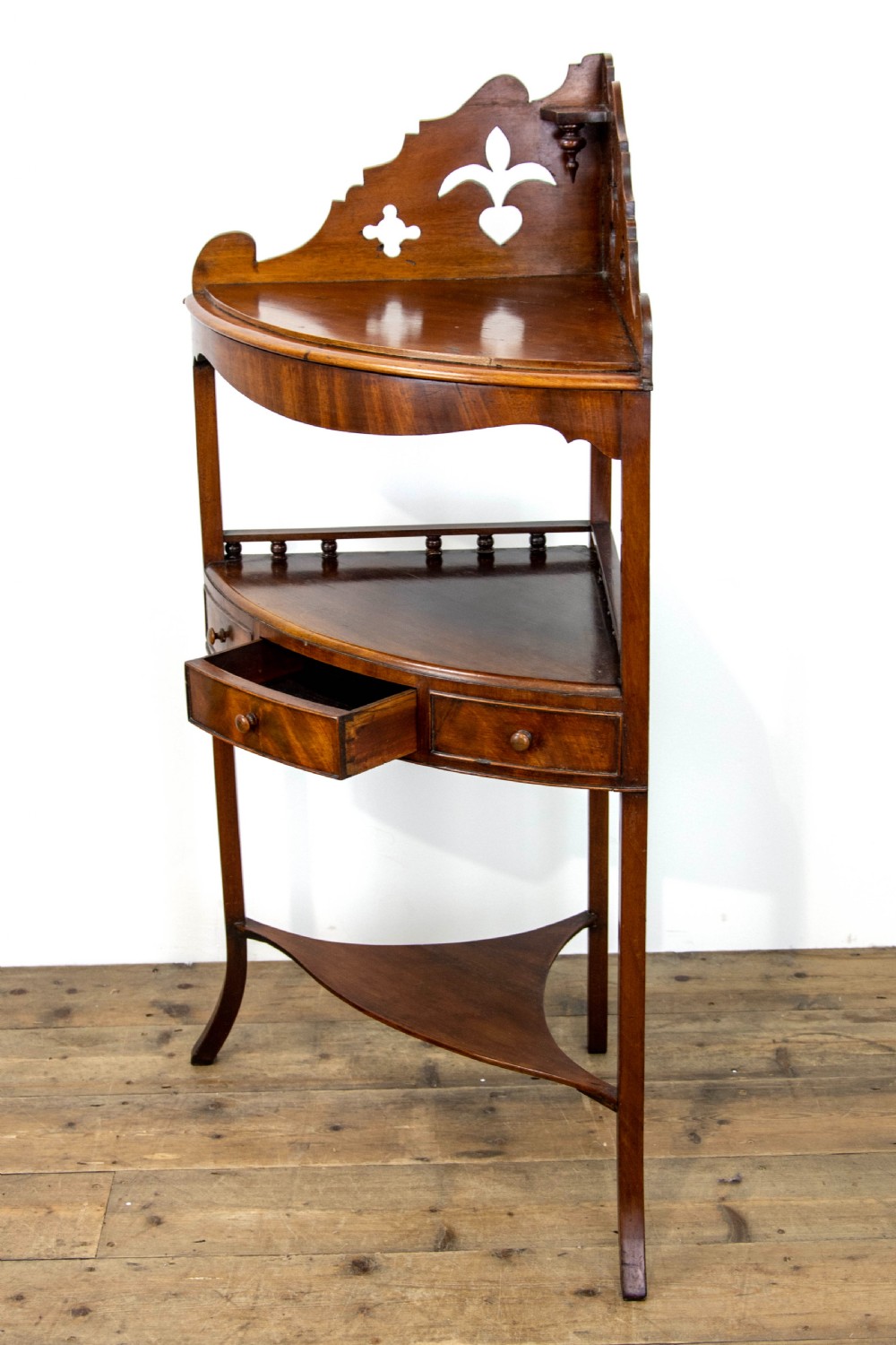 Antique Mahogany Corner Washstand View VI
