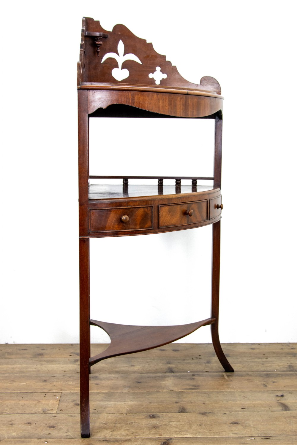 Antique Mahogany Corner Washstand View VII