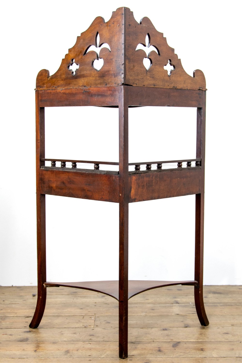 Antique Mahogany Corner Washstand View IX
