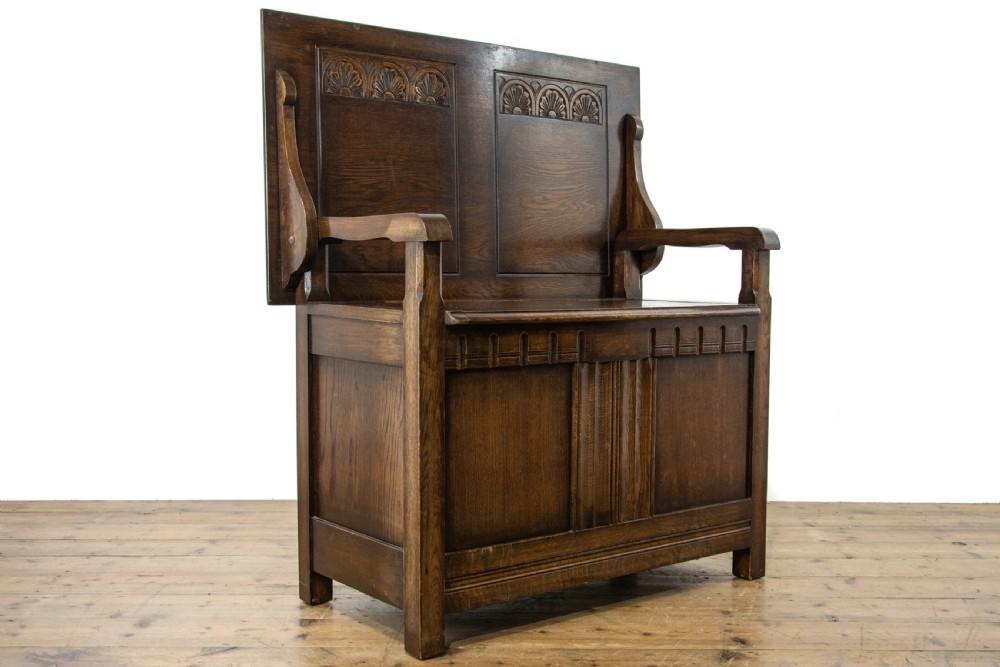 Antique Oak Monk’s Bench  View II