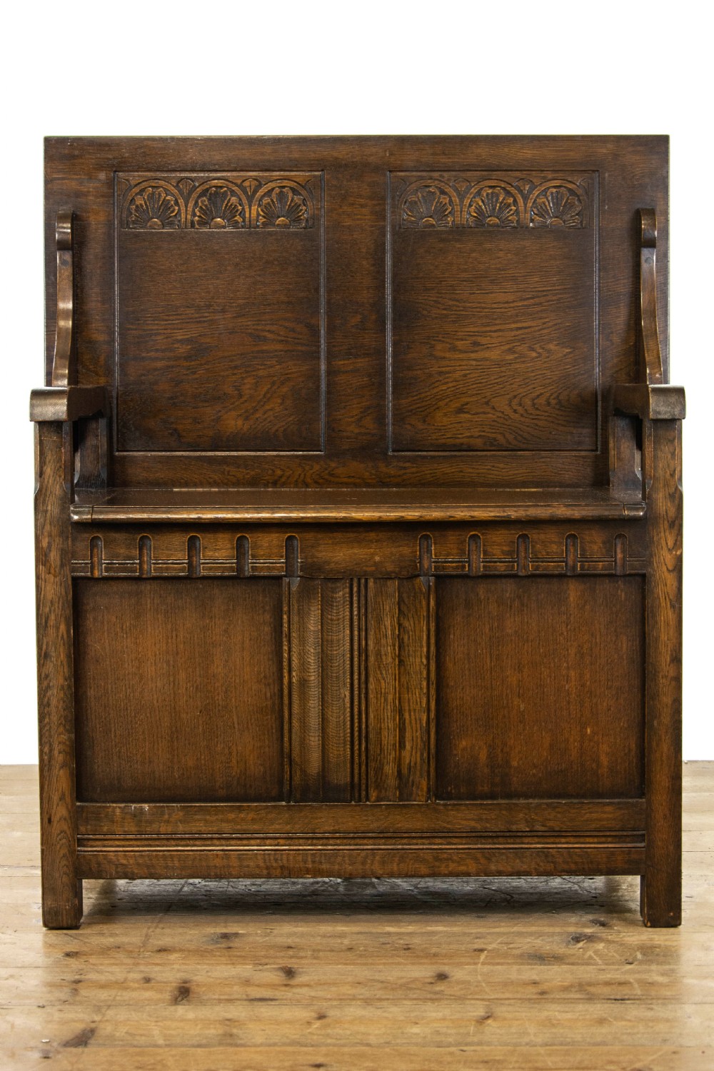 Antique Oak Monk’s Bench  View VI