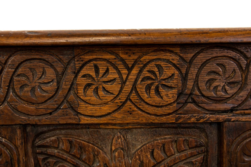  Small 18th Century Carved Oak Coffer  View IV
