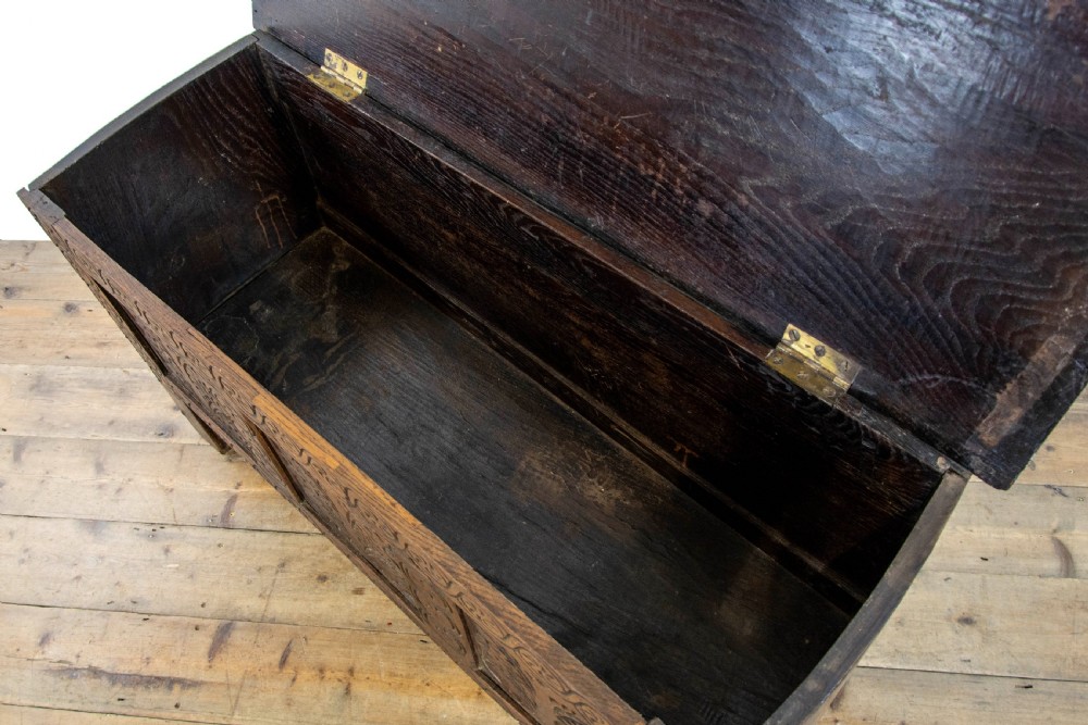  Small 18th Century Carved Oak Coffer  View VII