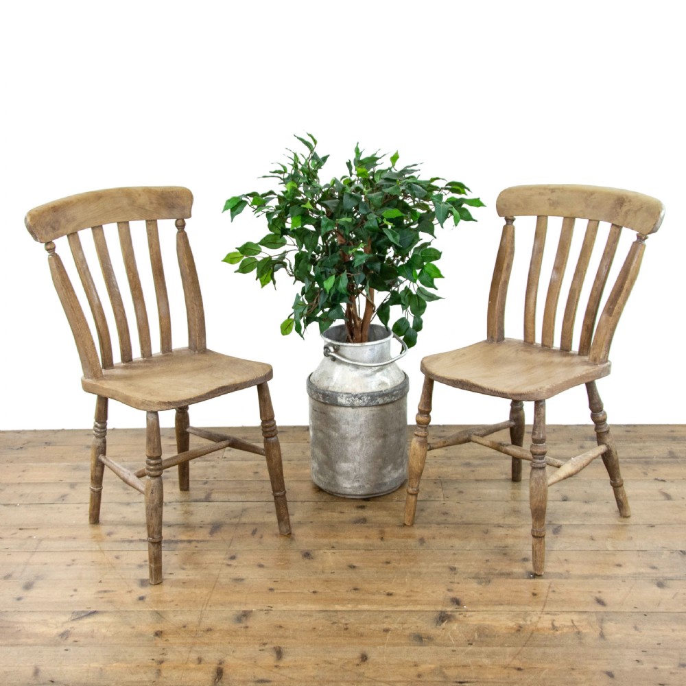 Pair of Similar Rustic Farmhouse Kitchen Chairs