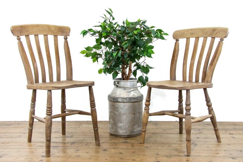 Pair of Similar Rustic Farmhouse Kitchen Chairs View II