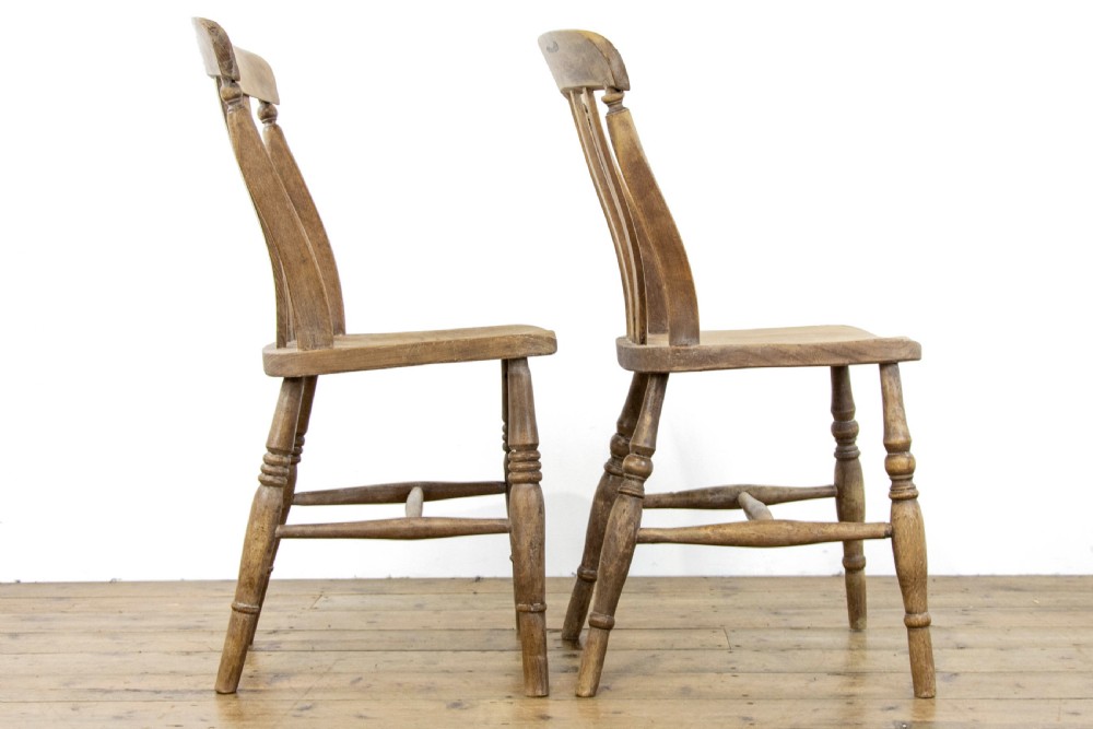 Pair of Similar Rustic Farmhouse Kitchen Chairs View V