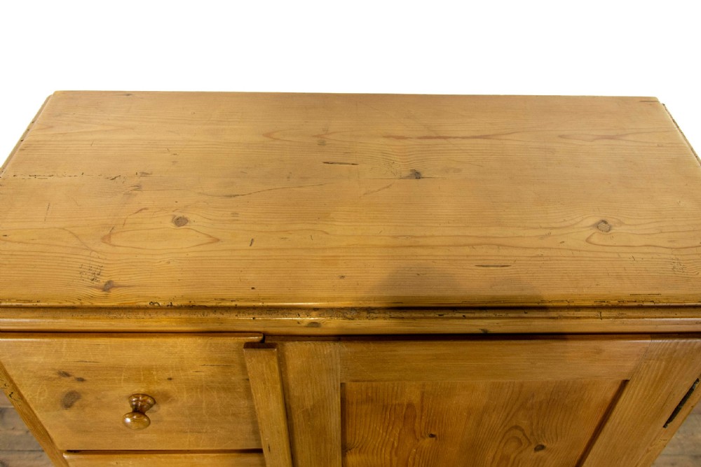 Unusual Antique Pine Cupboard with Drawers View X