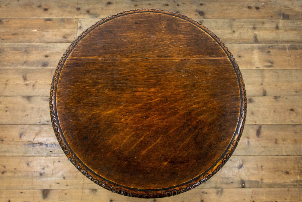 Victorian Carved Oak Side Table View VI