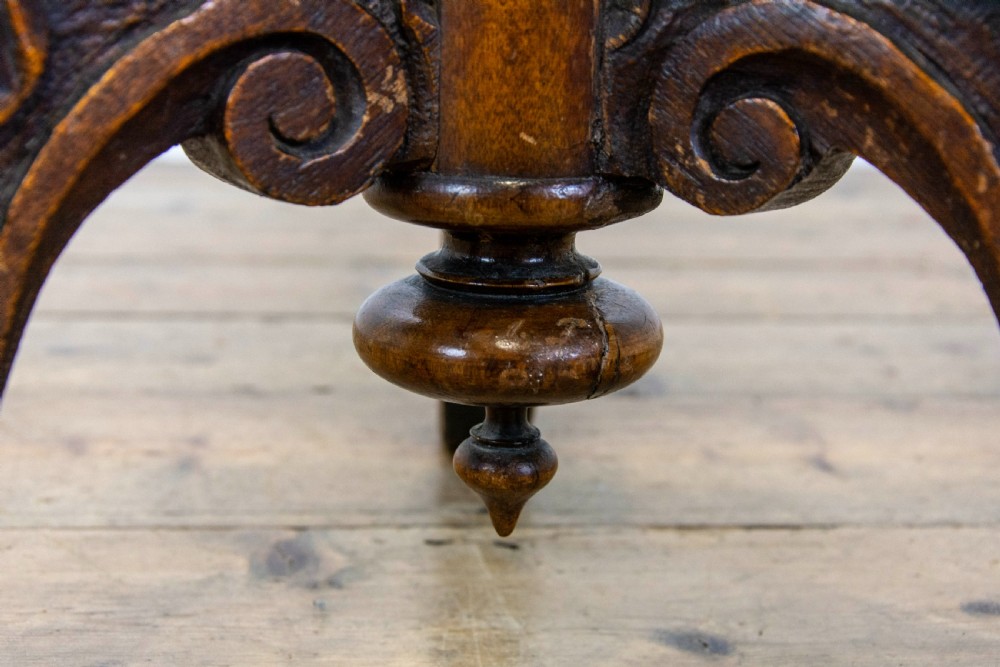 Victorian Carved Oak Side Table View VIII