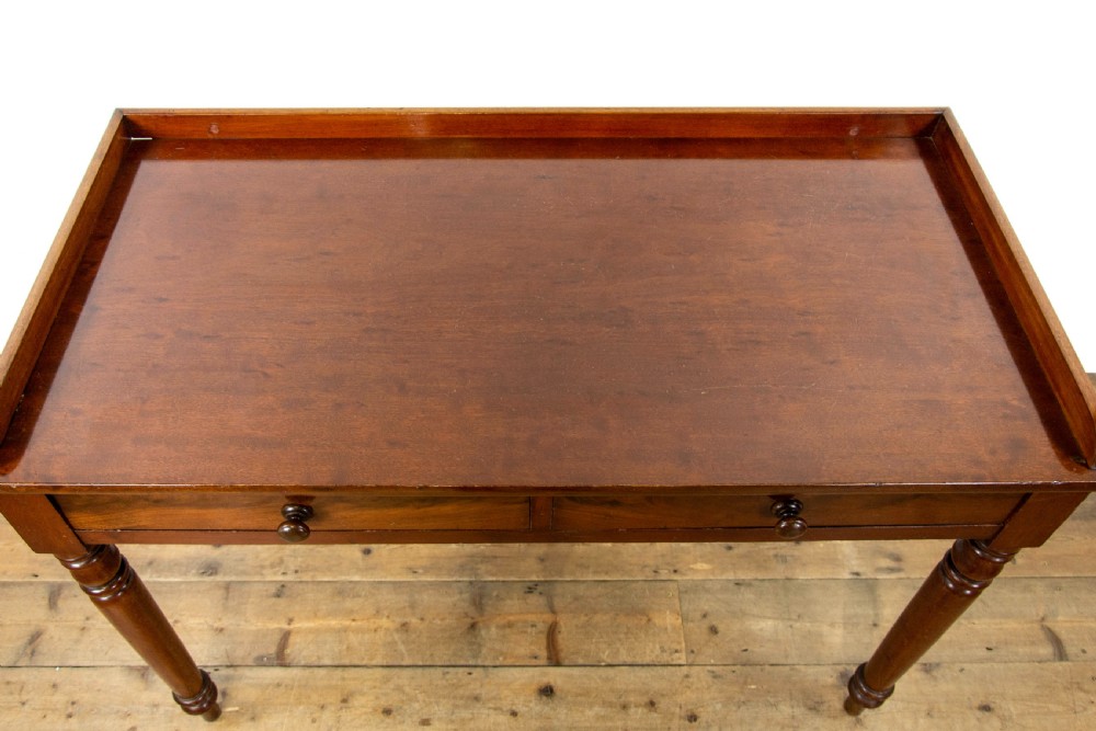 Victorian Mahogany Two Drawer Side Table View IV