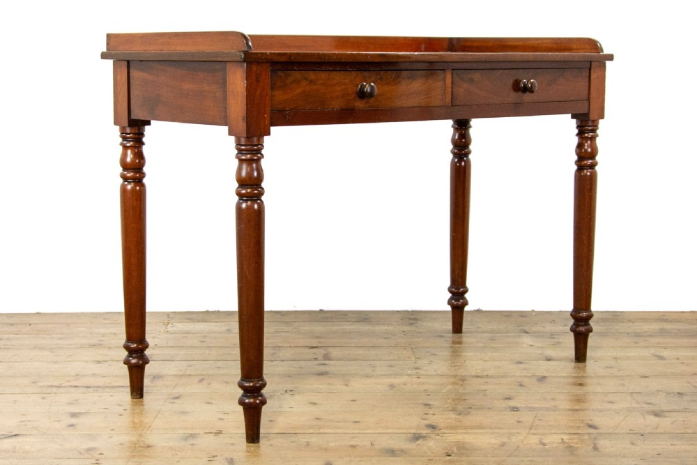 Victorian Mahogany Two Drawer Side Table View V