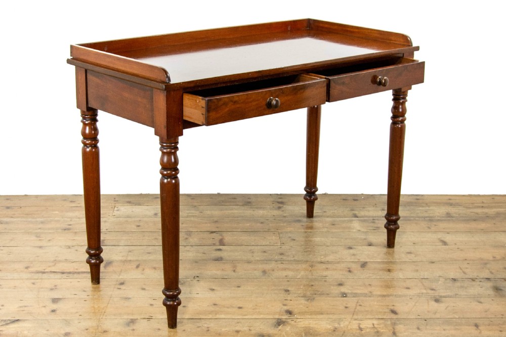 Victorian Mahogany Two Drawer Side Table View VI