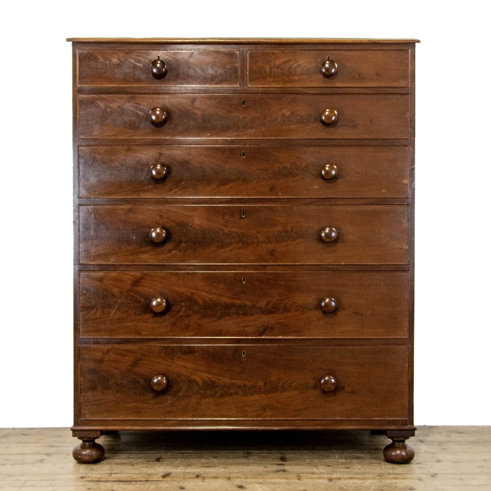 Large Two Part Victorian Mahogany Chest of Drawers