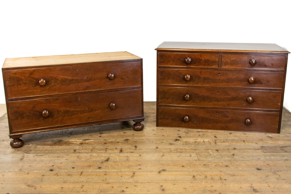 Large Two Part Victorian Mahogany Chest of Drawers View XIV