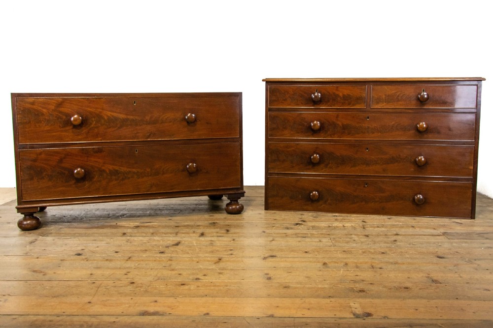 Large Two Part Victorian Mahogany Chest of Drawers View XV
