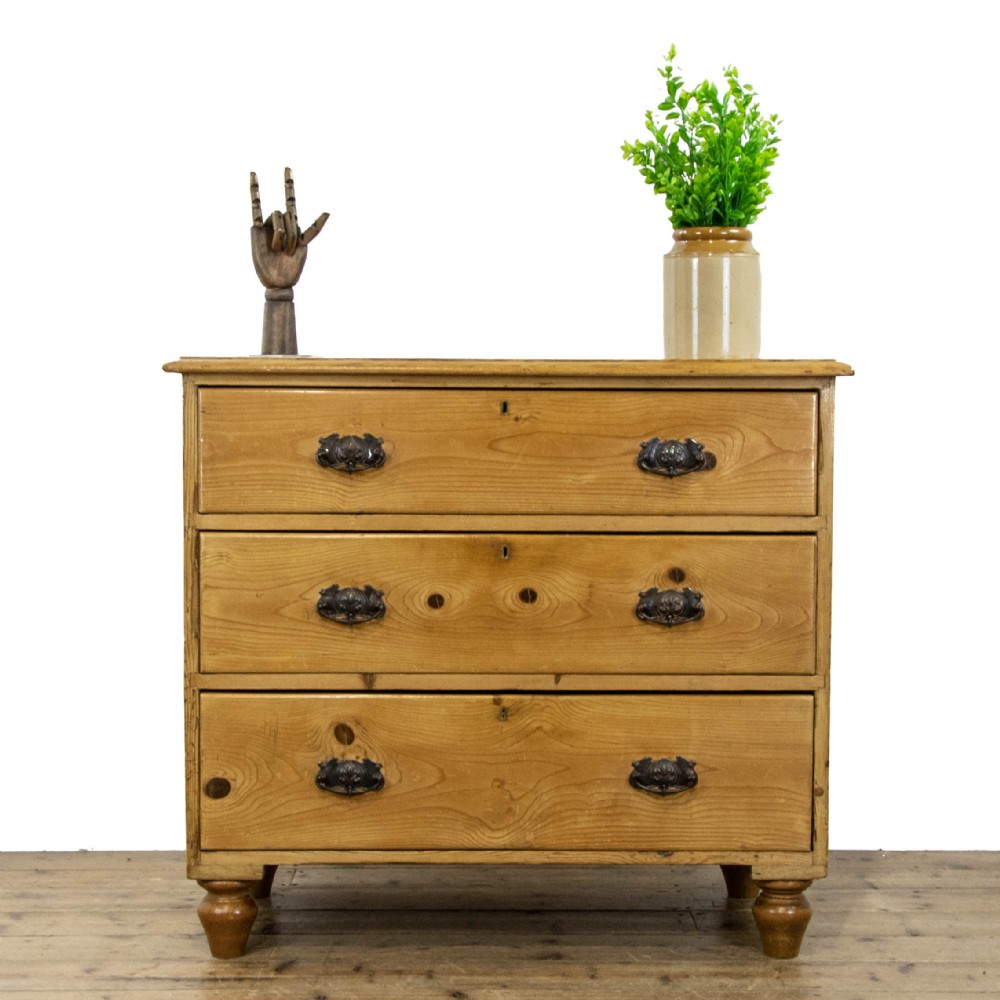 Small Antique Pine Chest of Drawers 