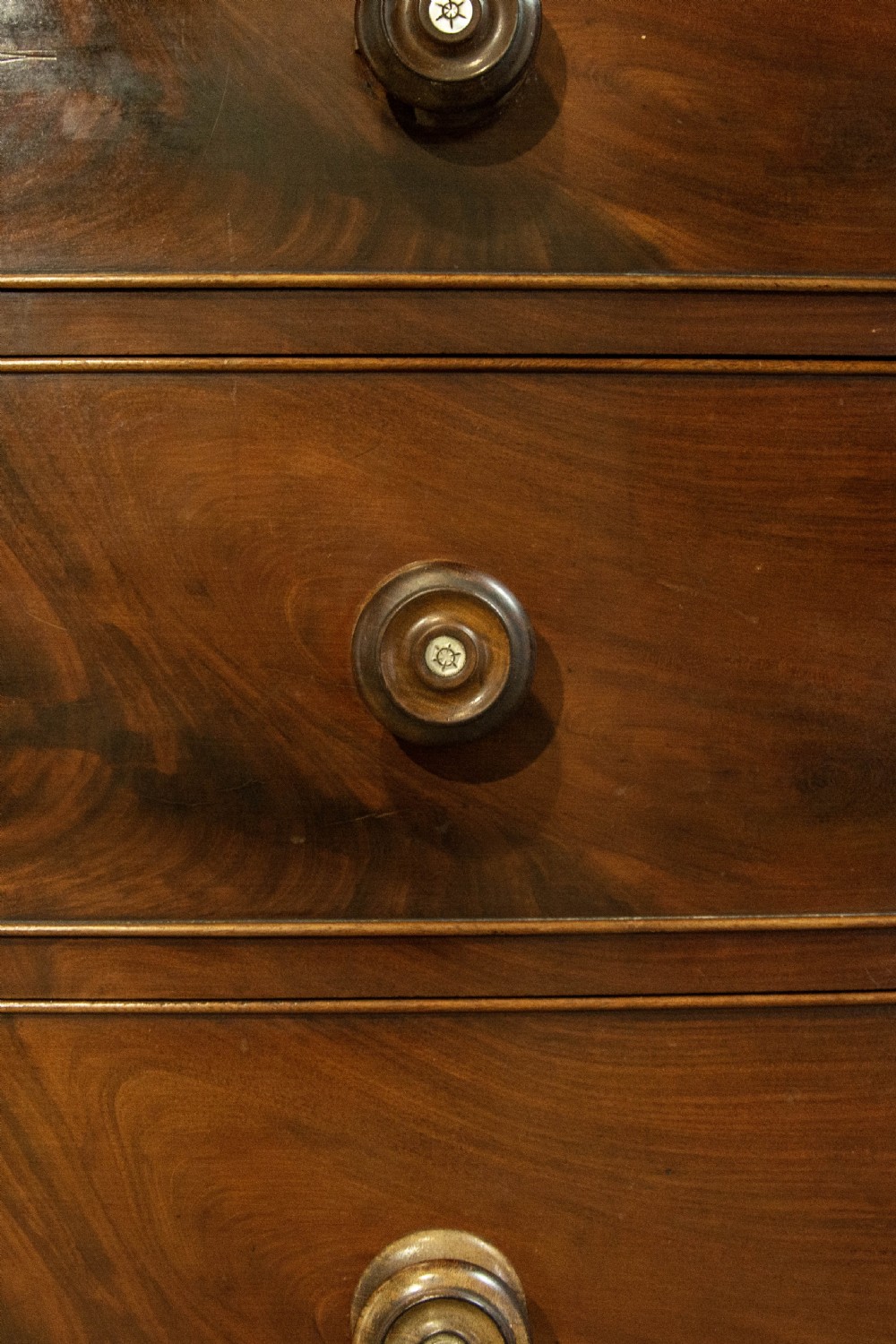 Large Antique Mahogany Bow Front Chest of Drawers  View II