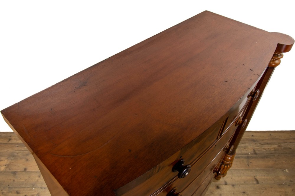 Large Antique Mahogany Bow Front Chest of Drawers  View VIII