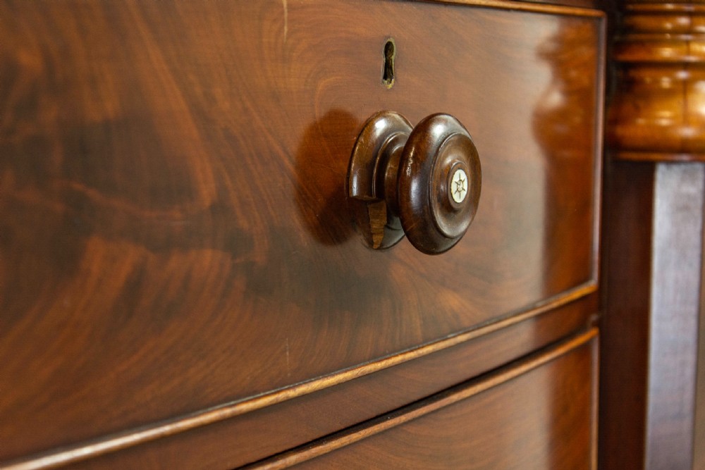 Large Antique Mahogany Bow Front Chest of Drawers  View IX