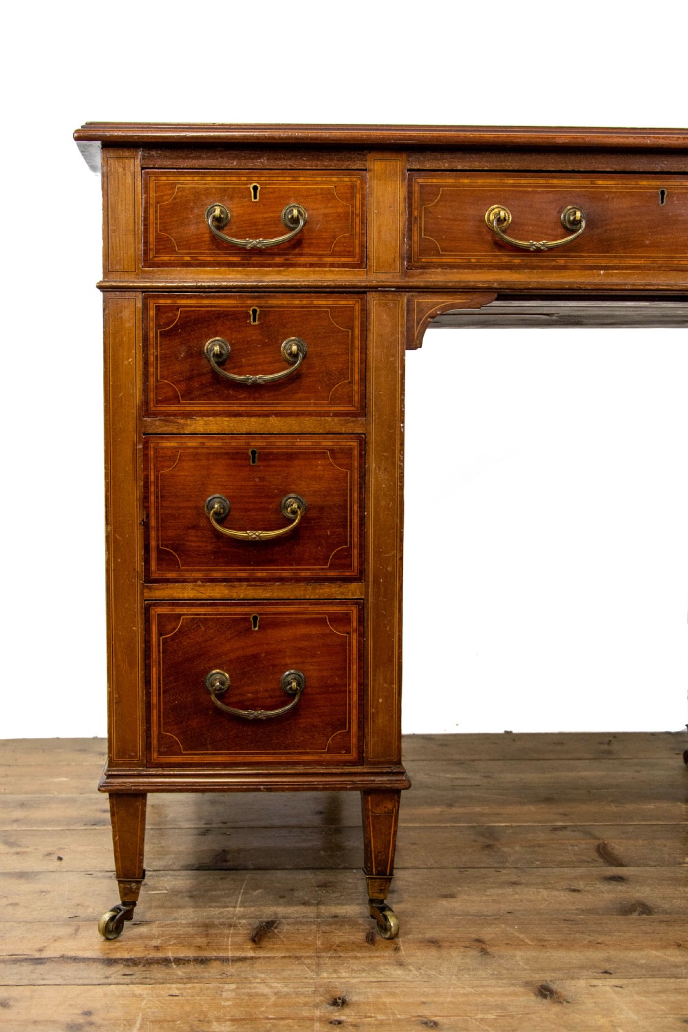 Antique Edwardian Inlaid Mahogany Desk  View II