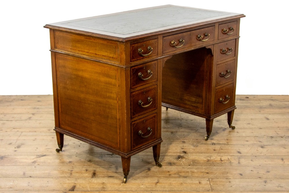 Antique Edwardian Inlaid Mahogany Desk  View IV
